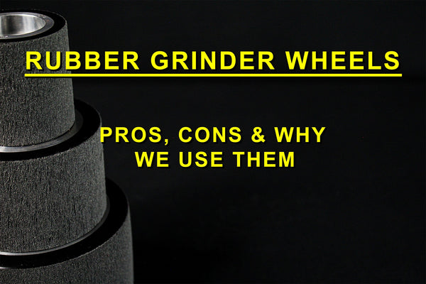 Rubberised vs aluminium grinder wheels - pros, cons and why 84 Engineering 2x72" and 2x48" belt grinders / linishers all have rubberised wheels 