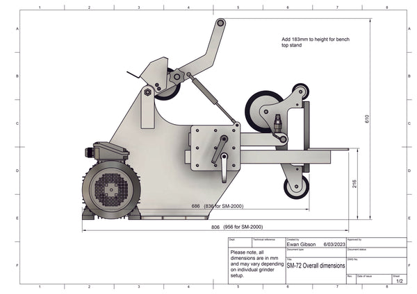 Shop Master 2x72" Assembled Belt Grinder