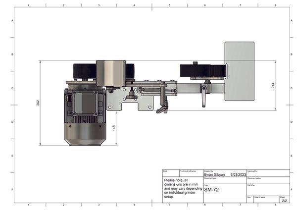 Shop Master 2x72" Assembled Belt Grinder