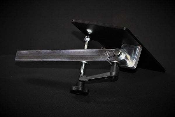 84 Engineering Shop Mate 2x48" bevel combo kit includes an angle adjustable rest, a 6mm plunge platen and an assortment of ceramic, zirconia and aluminium oxide belts - everything you need to create a knife