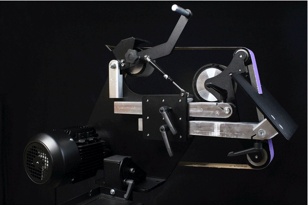 84 Engineering Angle Adjustable Bevel Rest for grinding knife bevels. To suit Shop Mate 48" and Shop Master 72" belt grinder linishers