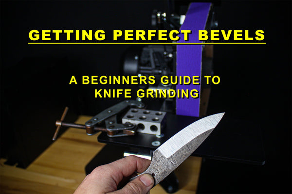 Blog post tutorial for knife makers on grinding knife bevels using the block method and an 84 Engineering Angle Adjustable Rest and a 2x48" or 2x72" belt grinder linisher